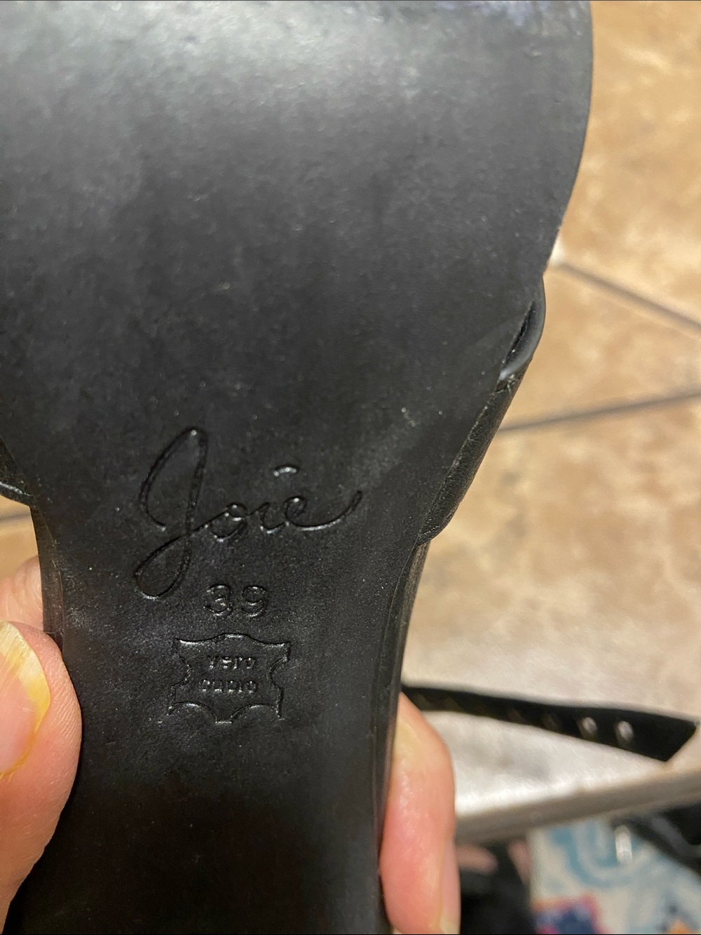 Joie Black Laser-Cut Ankle-Strap Heels - Picture 4 of 6